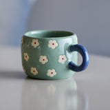 Nini Floral Stoneware Cup 100ml - Green