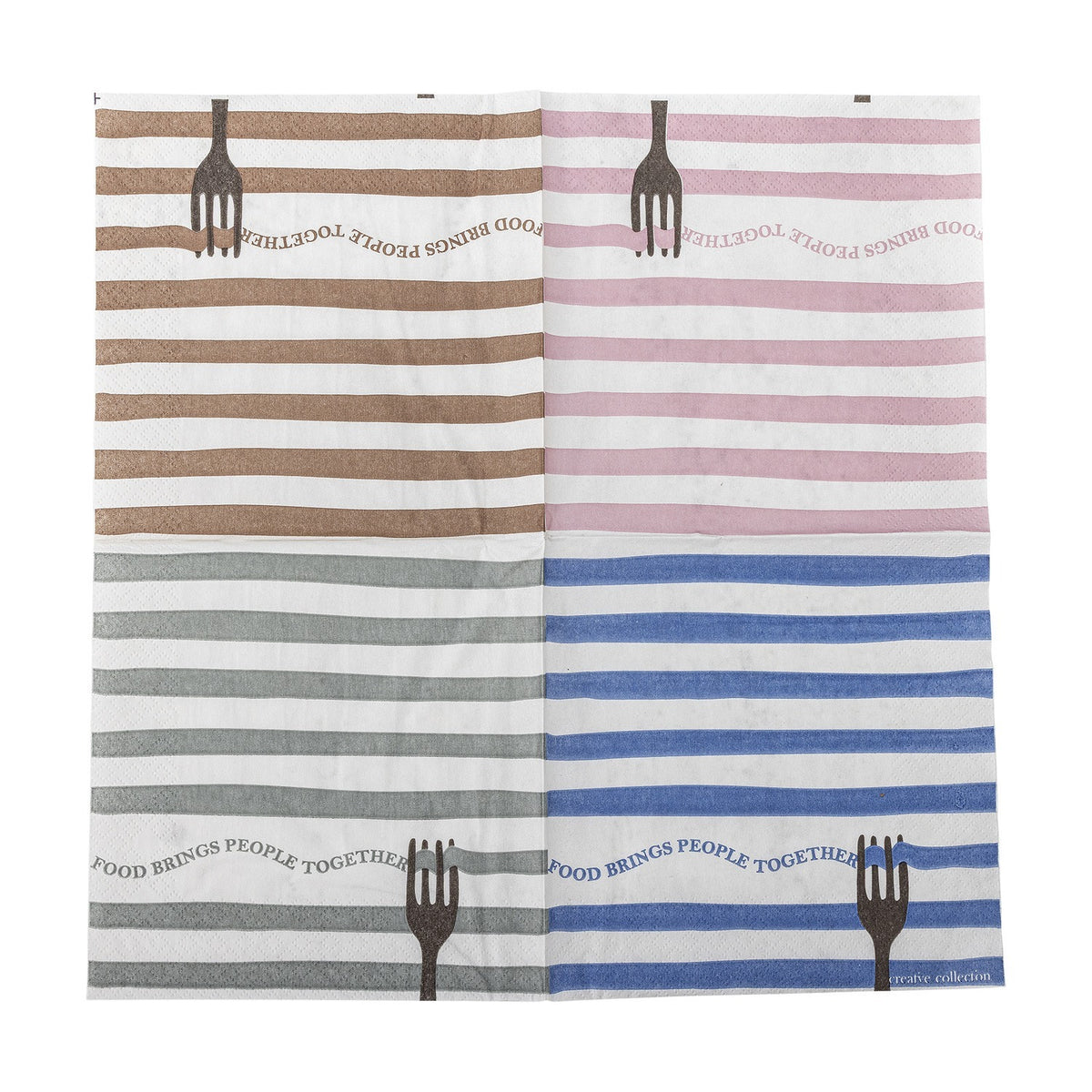 Begonia Striped Paper Napkins Pack of 20 - Multi