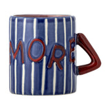 Cherish Striped Stoneware Mug - Blue