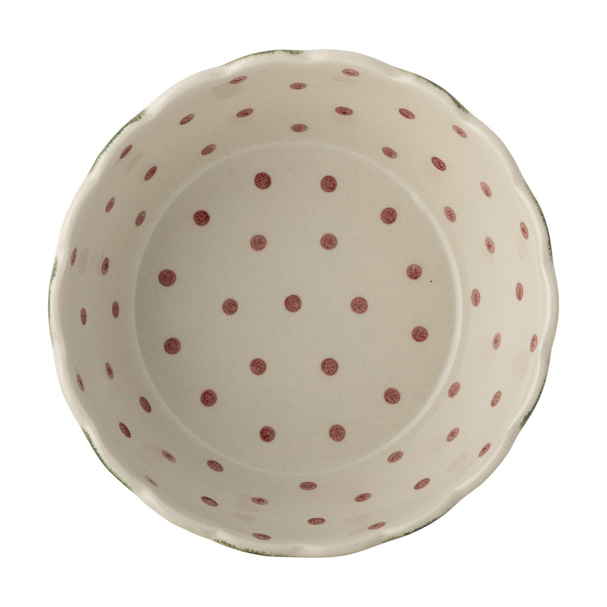 Chip Striped Stoneware Bowl 17cm - Green