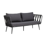 Pavone Fire-resistant Iron Garden Sofa - Black