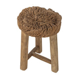 Delray Round Wooden Stool - Natural