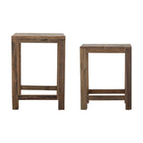 Galen Wooden Side Tables Set of 2 - Brown