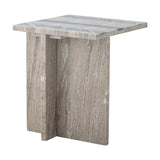 Clea Striped Marble Side Table - Beige