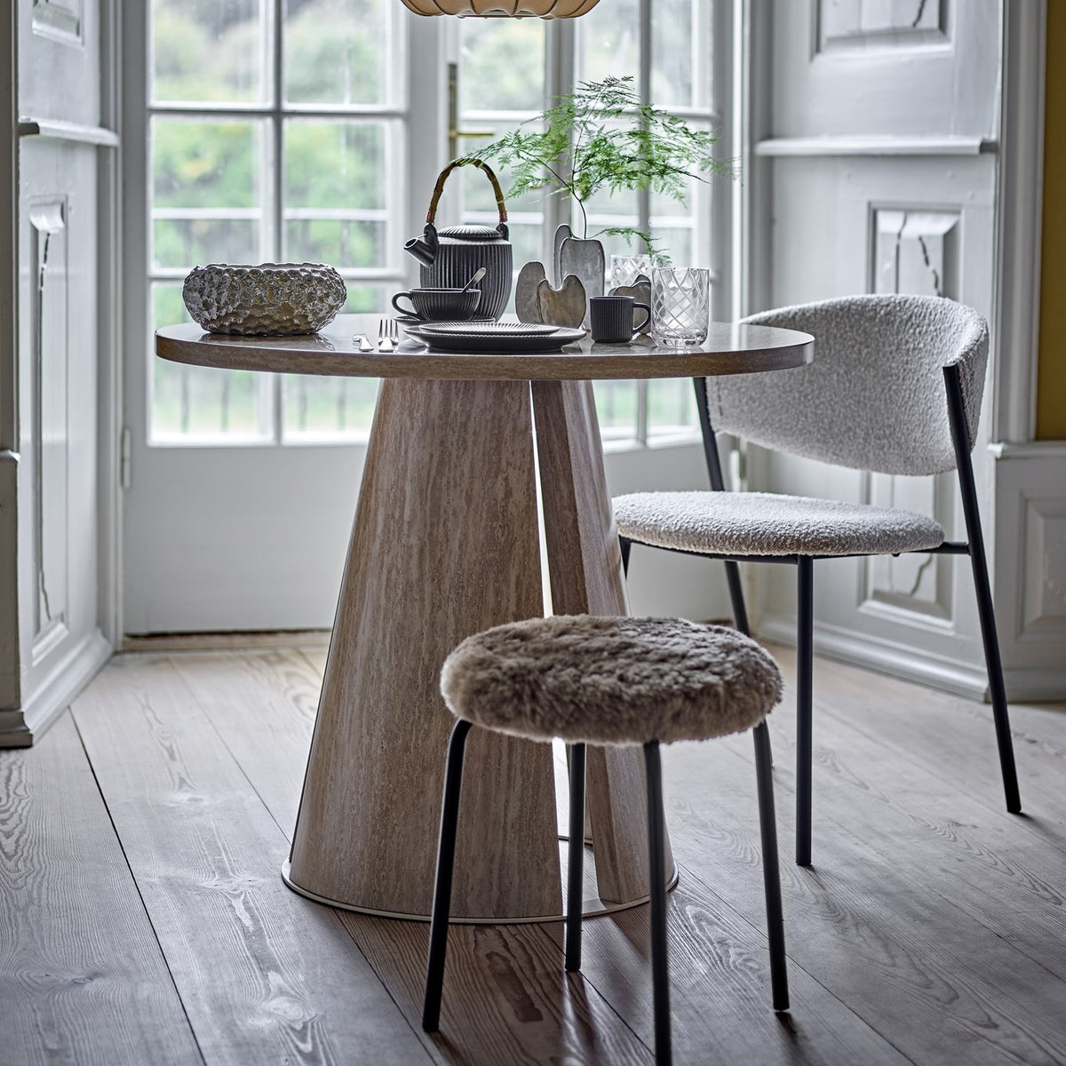 Ames Round Dining Table - Beige