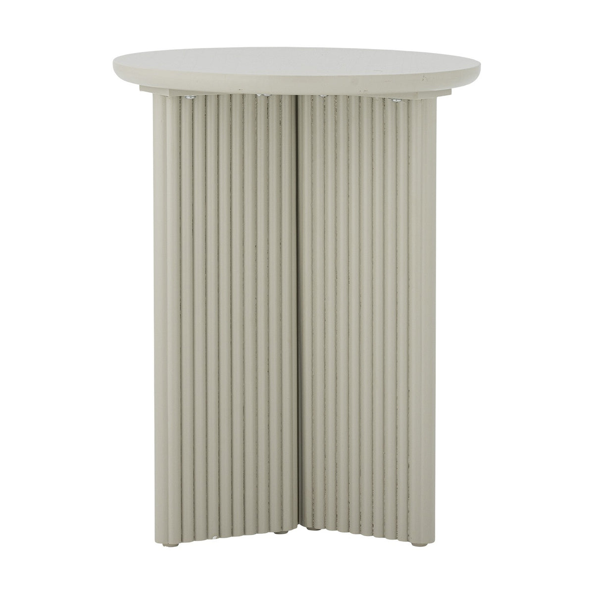 Edith Round Wooden Side Table - Grey