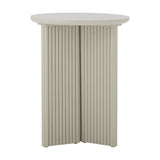 Edith Round Wooden Side Table - Grey