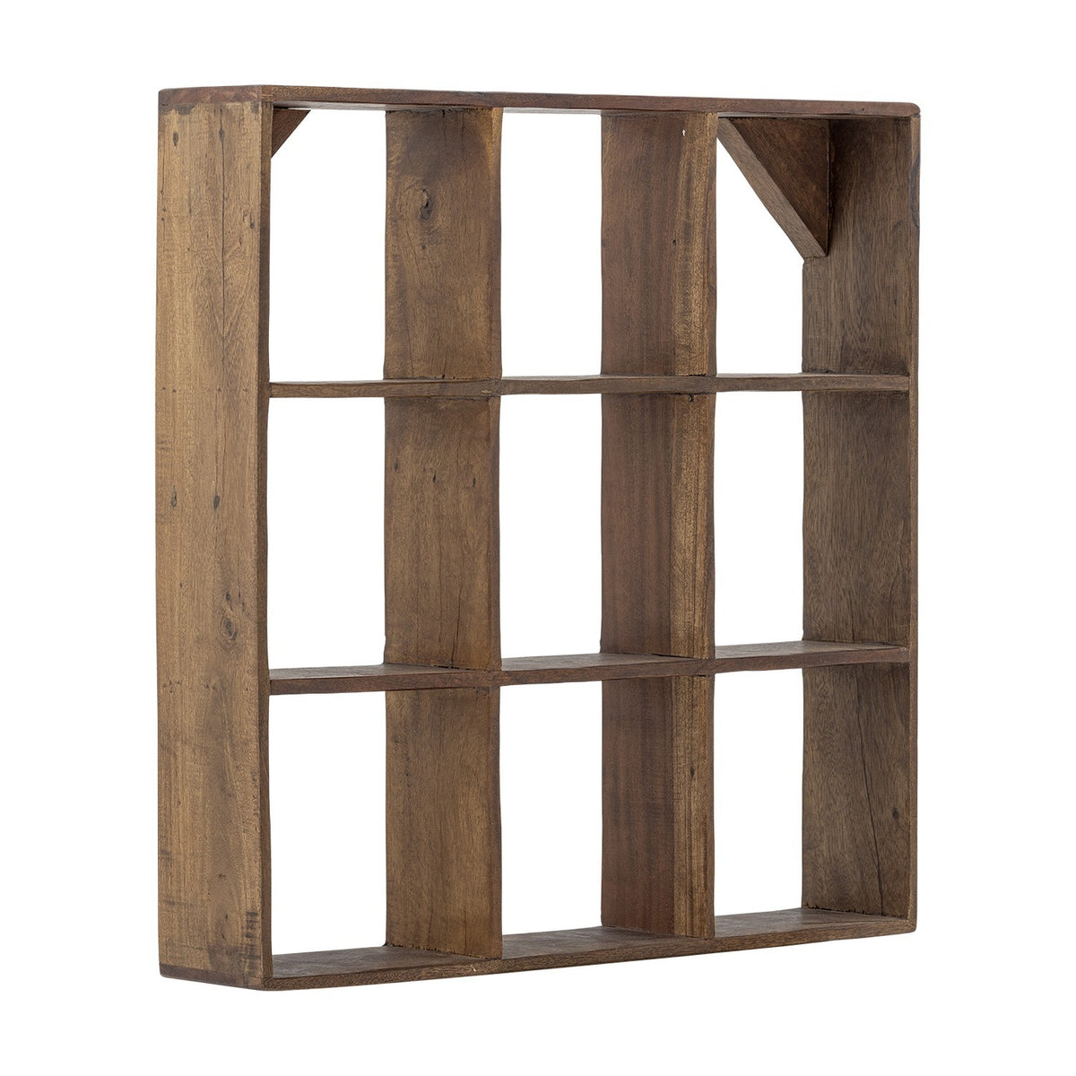 Tilo Square Wooden Wall Shelf - Brown