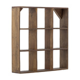 Tilo Square Wooden Wall Shelf - Brown
