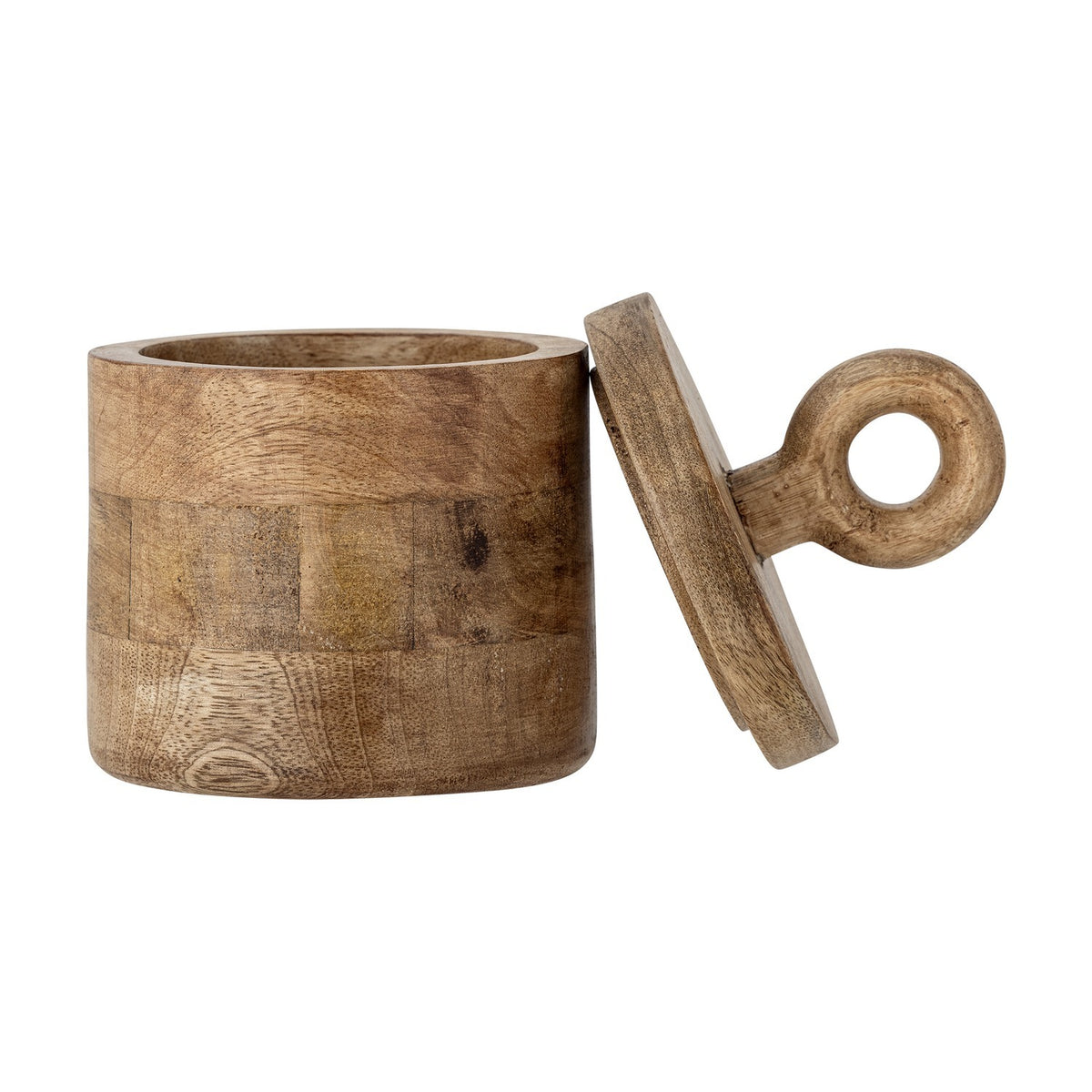 Nonnie Round Wooden Storage Jar with Lid 500ml - Brown