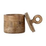 Nonnie Round Wooden Storage Jar with Lid 500ml - Brown