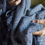 Herringbone Throw - Blue