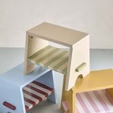 Liova Striped Kids Stool - Beige