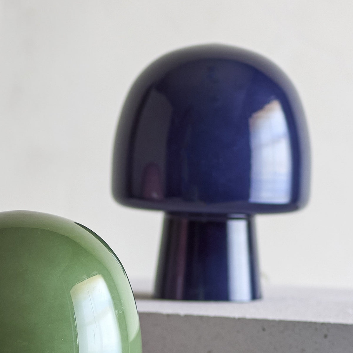 Paddy Mushroom Glass Table Lamp - Blue