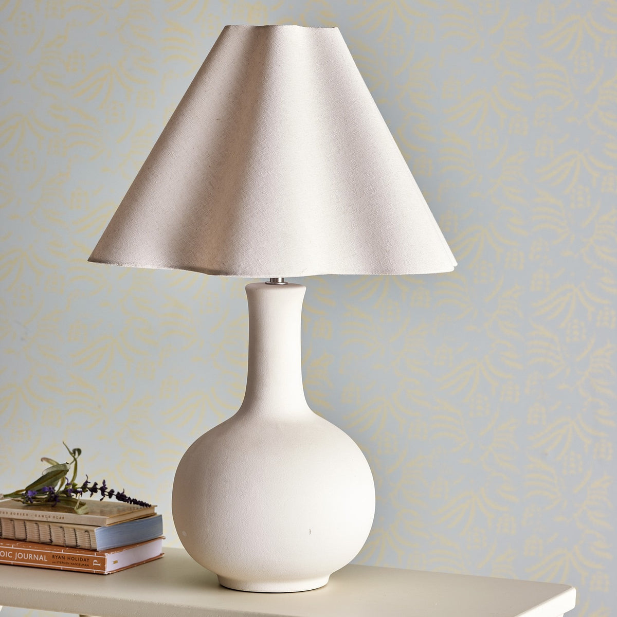 Heide Stoneware Table Lamp - White