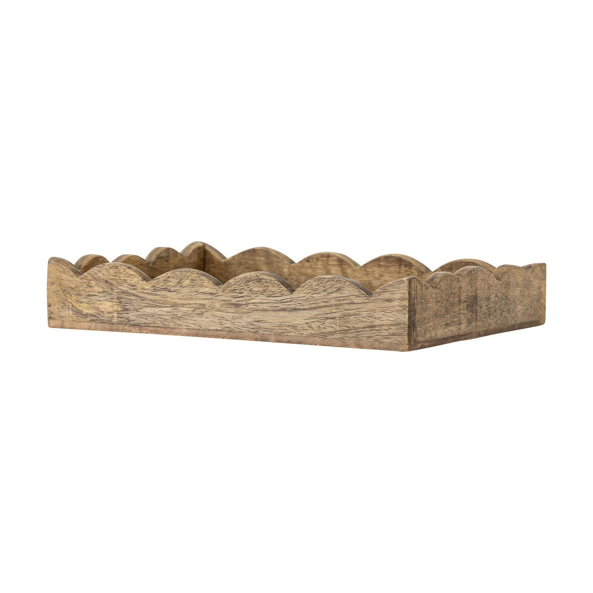 Namira Wavy Wooden Tray - Brown