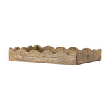 Namira Wavy Wooden Tray - Brown
