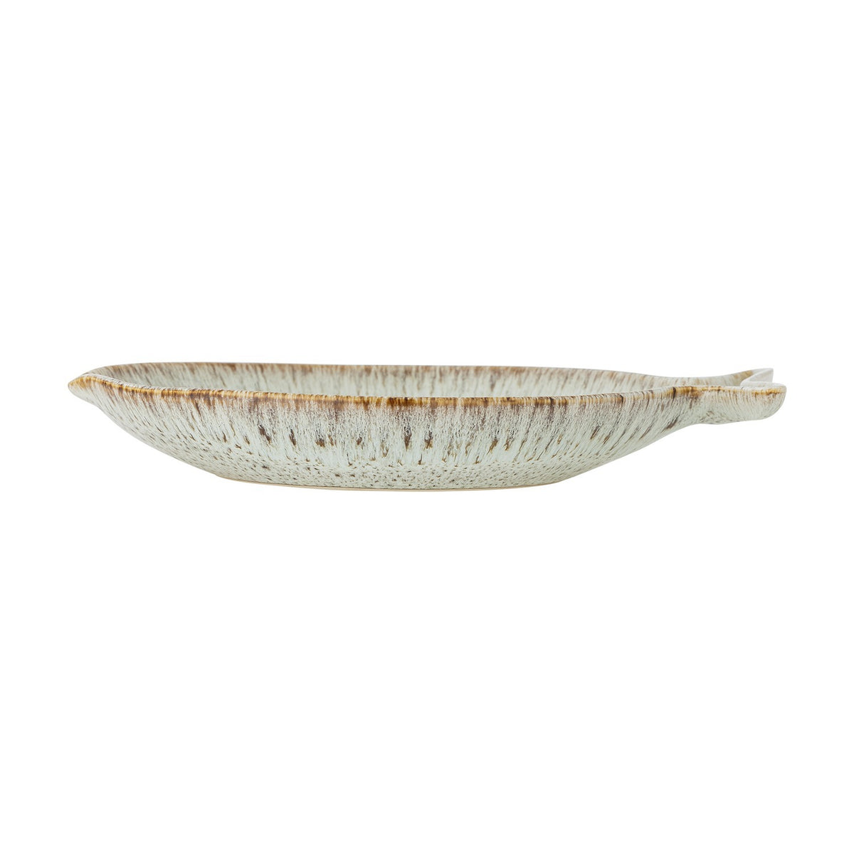 Fleur Fish Stoneware Platter - White