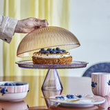 Tayo Round Glass Cake Stand with Lid - Multi