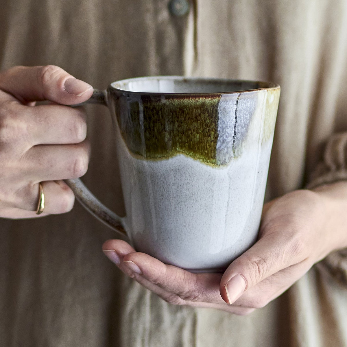 Jules Stoneware Mug 450ml - Green