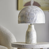 Adria Mother of Pearl Table Lamp with Bamboo Shade - Pearl