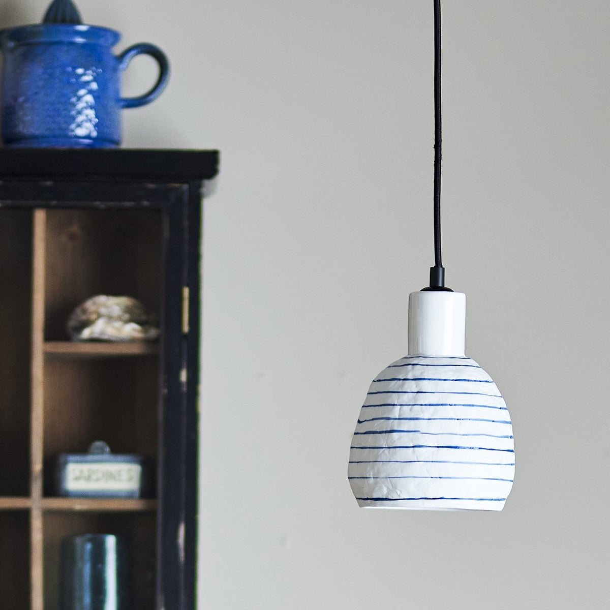 Elga Stoneware Pendant Light - White