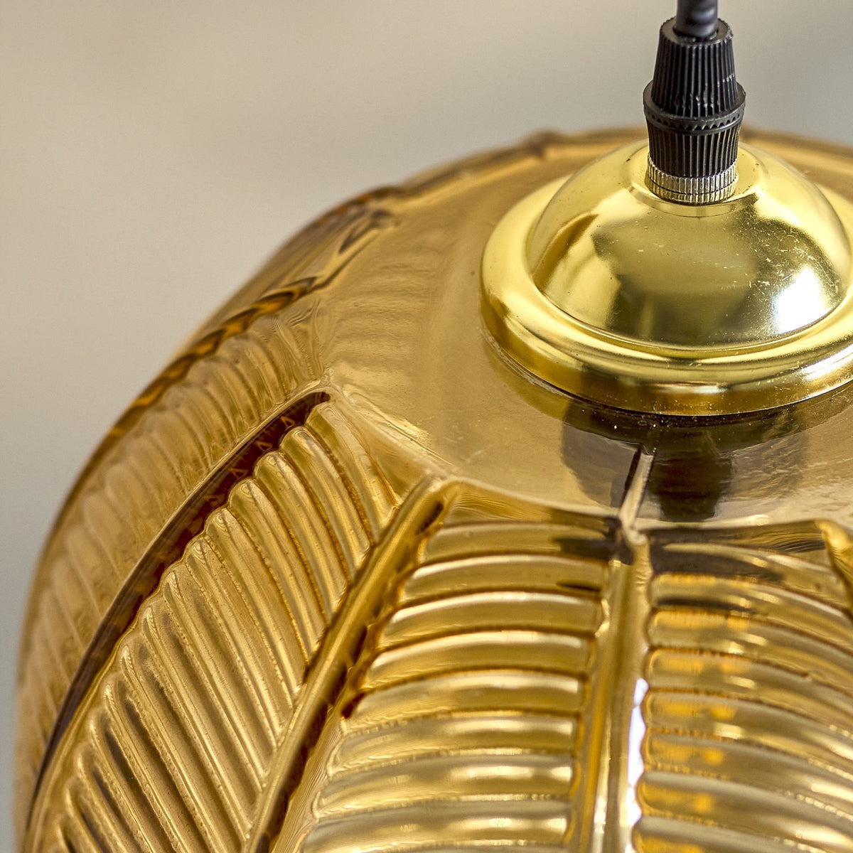 Adar Leaf Glass Pendant Light - Brown