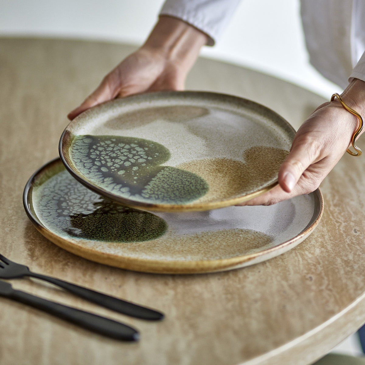 Jules Stoneware Breakfast Set of 12 - Cream
