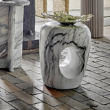 Bard Stoneware Side Table - White