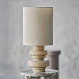 Fabiola Glass Table Lamp with Linen Shade - Beige