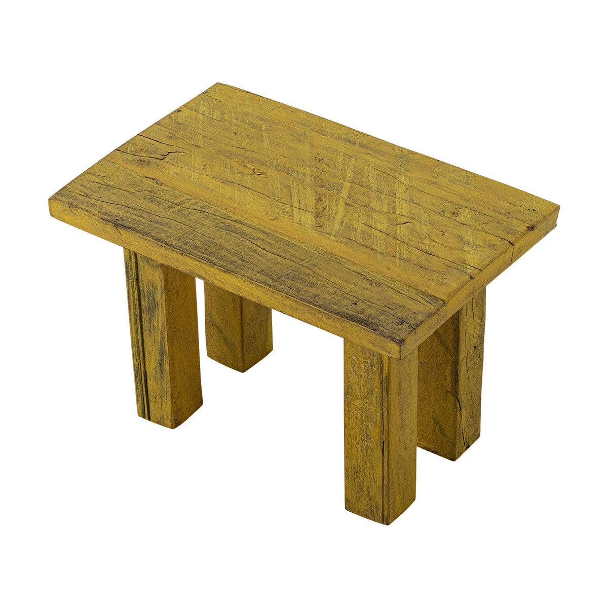 Porir Wooden Pedestal - Yellow