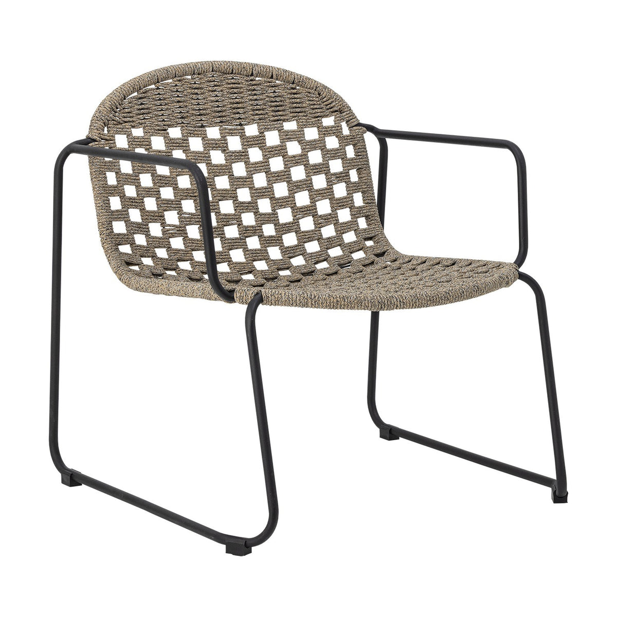 Calana Iron Lounge Chair with Footstool - Grey