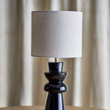 Lio Stoneware Table Lamp with Fabric Shade - Black