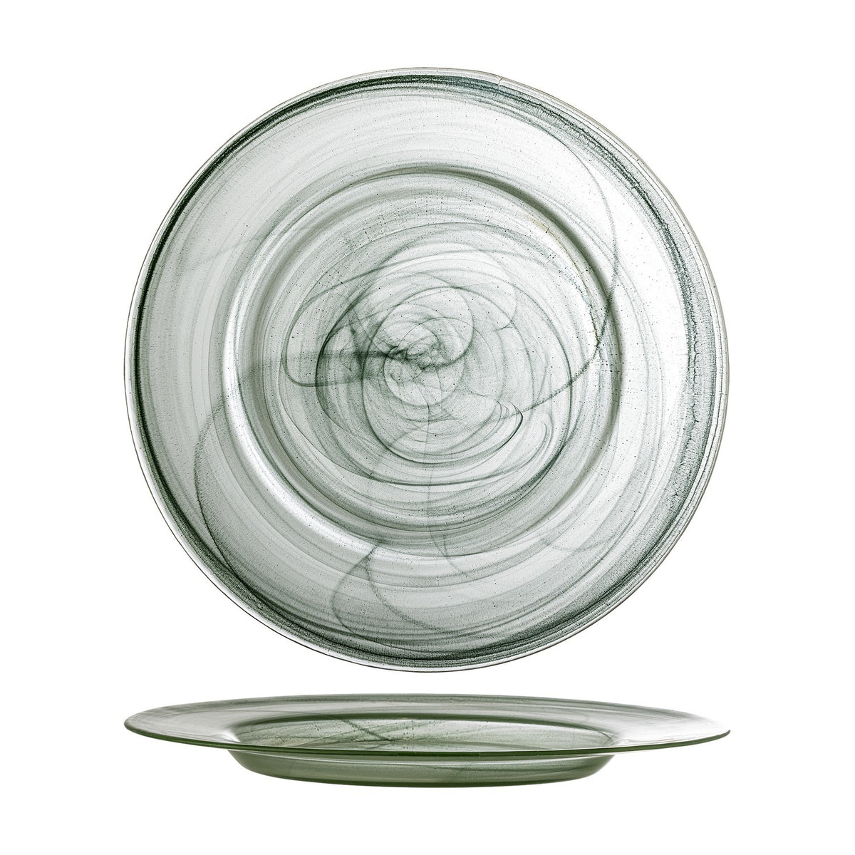 Amelie Glass Dinner Plates Set of 4 - Green