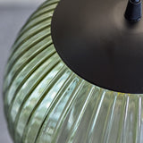 Sybia Ribbed Glass Pendant Light - Green