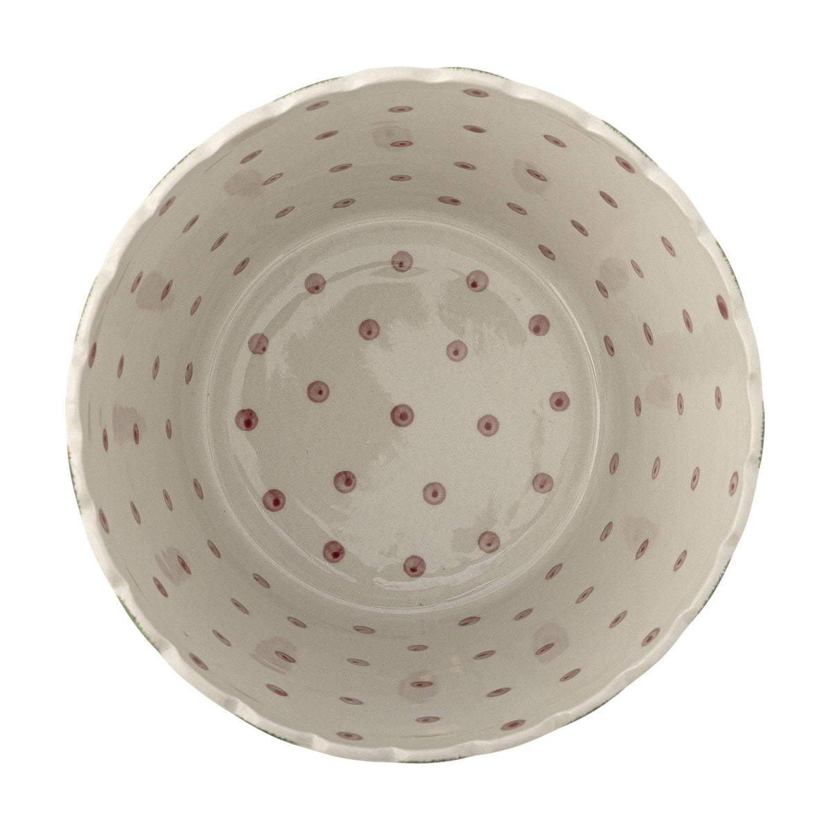 Chip Striped Stoneware Bowl 17.5cm - Green