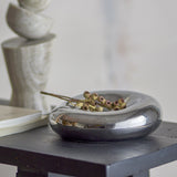Shine Pebble Stoneware Bowl 18cm - Silver
