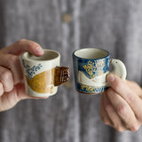 Hezha Stoneware Espresso Cups 55ml Set of 2 - Multi