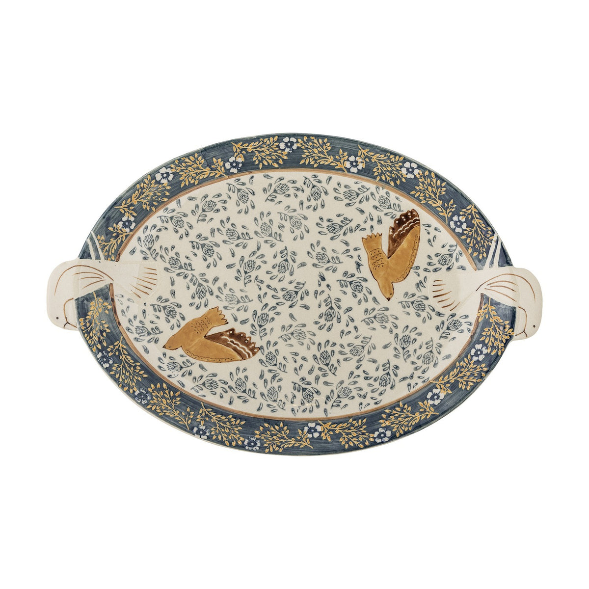 Hezha Stoneware Platter - Blue