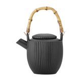 Neri Ribbed Stoneware Teapot 850ml - Black