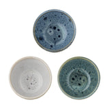 Harriet Dotted Stoneware Bowls 10cm Set of 3 - Blue