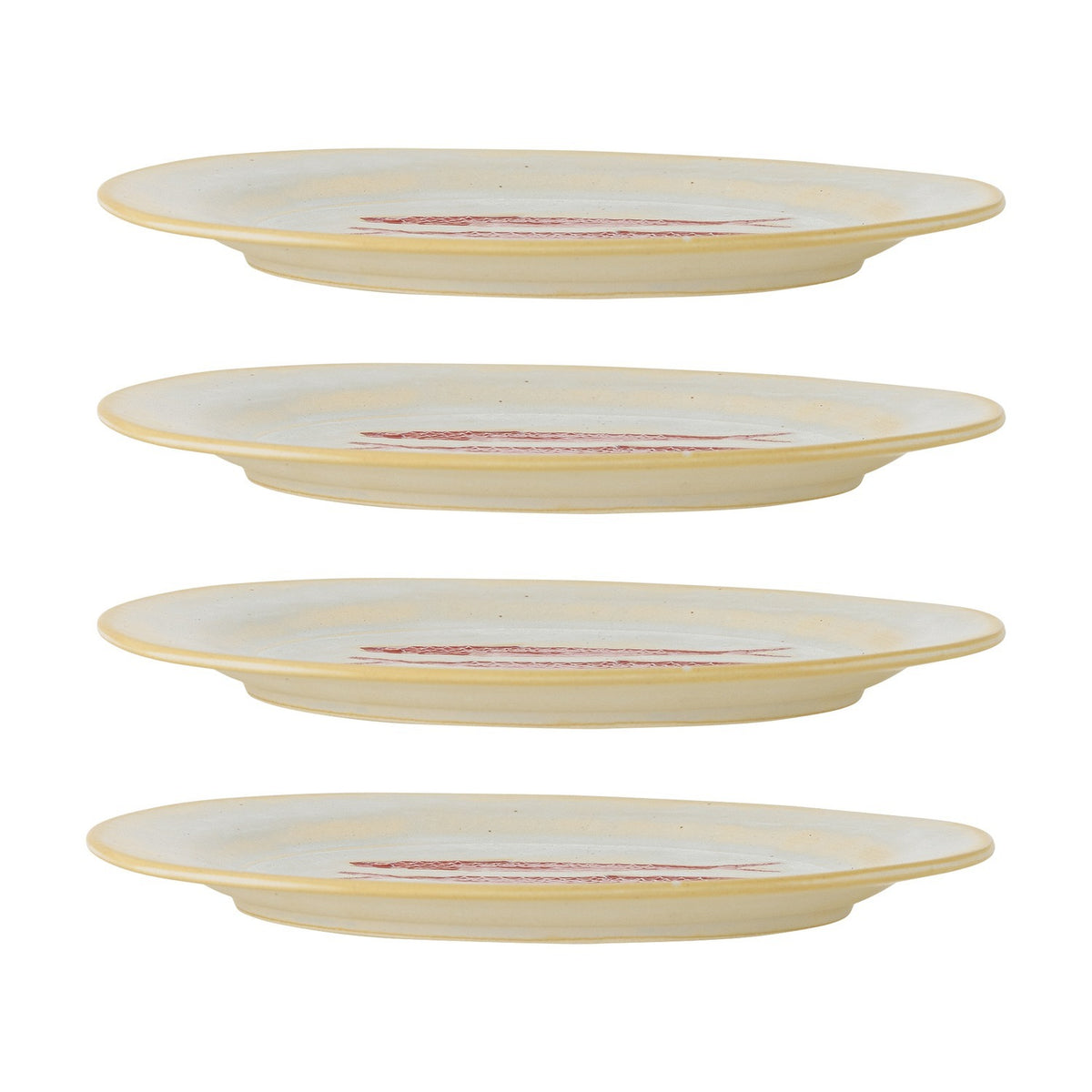Hadden Embossed Stoneware Dinner Plates Set of 4 - Cream