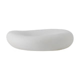 Audra Pebble Stoneware Bowl 30cm in White, a wide, low bowl with a soft pebble-like outline and speckled glaze finish, shown on a plain white background.