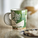 Hezha Floral Stoneware Cup 260ml - Green