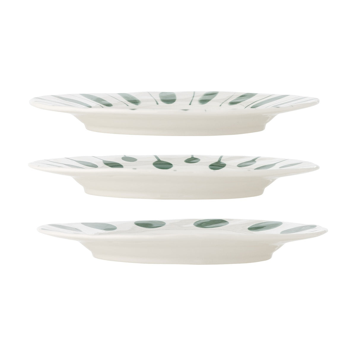 Linora Stoneware Dinner Plates Set of 3 - Green