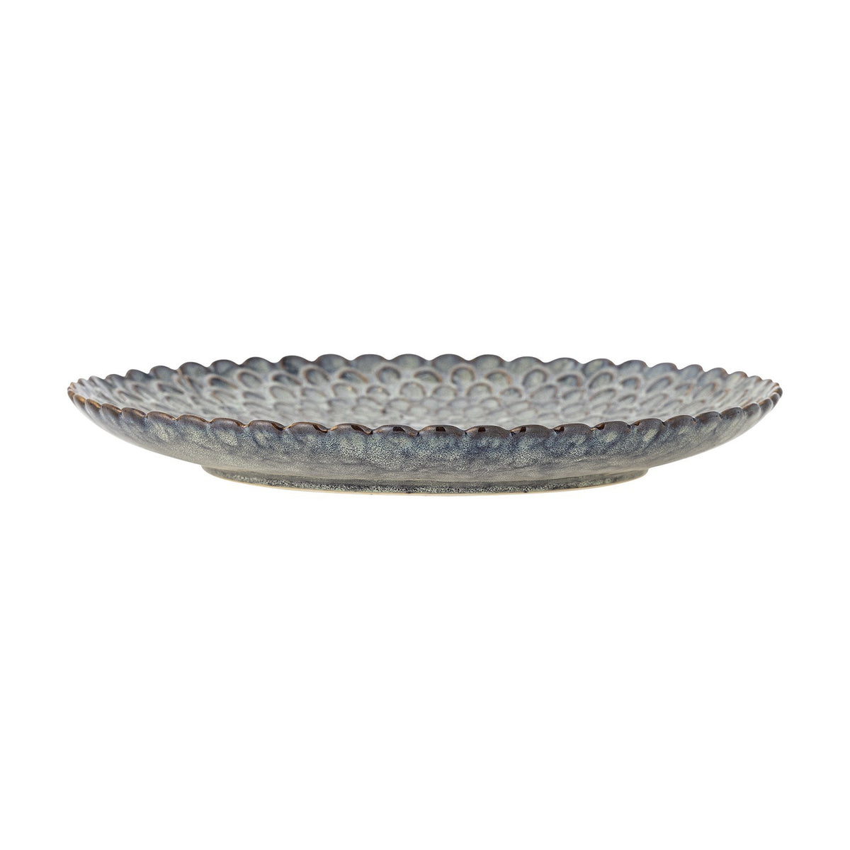 Katrina Wavy Stoneware Dinner Plates Set of 4 - Grey
