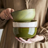 Addison Stoneware Bowls 16cm Set of 3 - Green