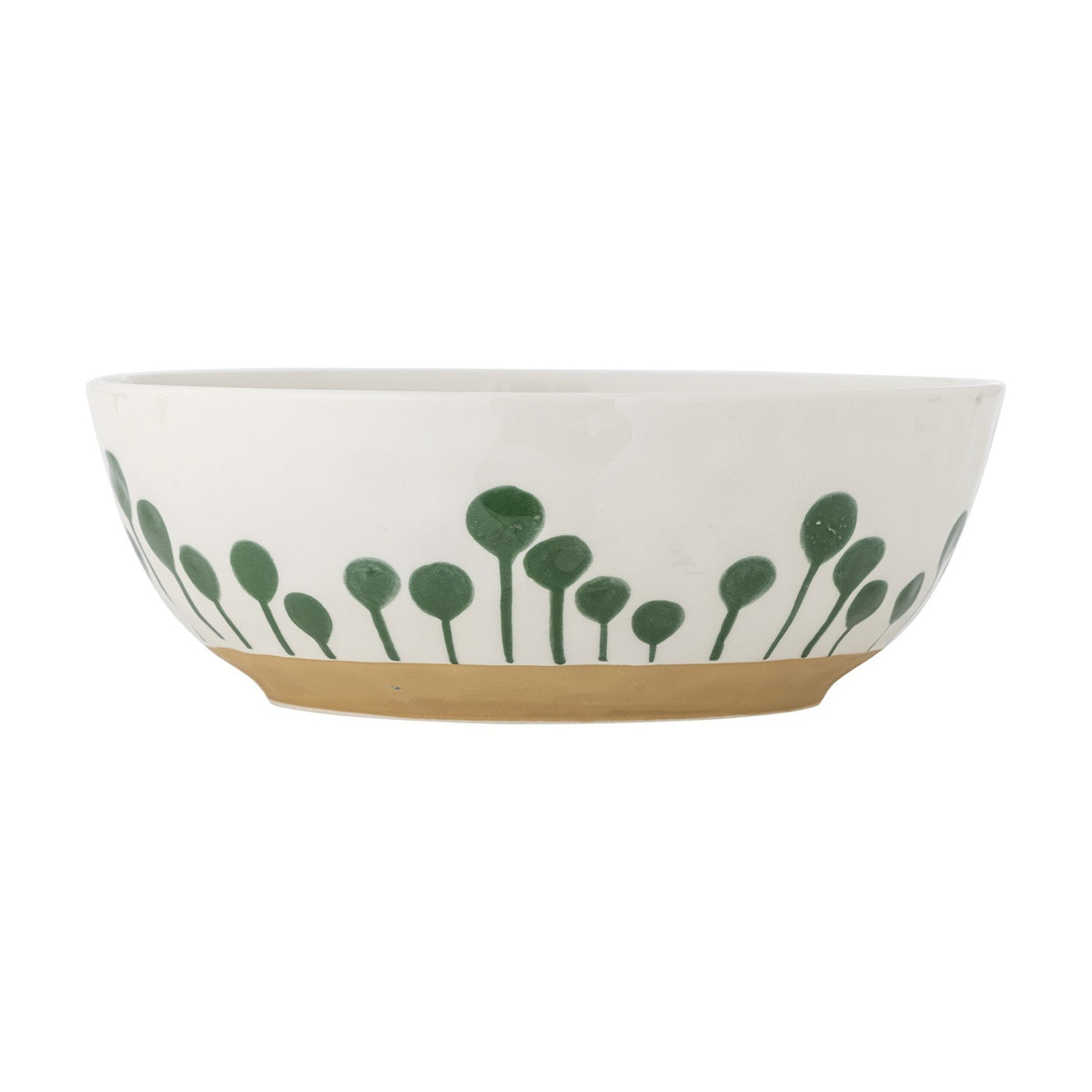 Linora Floral Stoneware Bowl 28cm - White