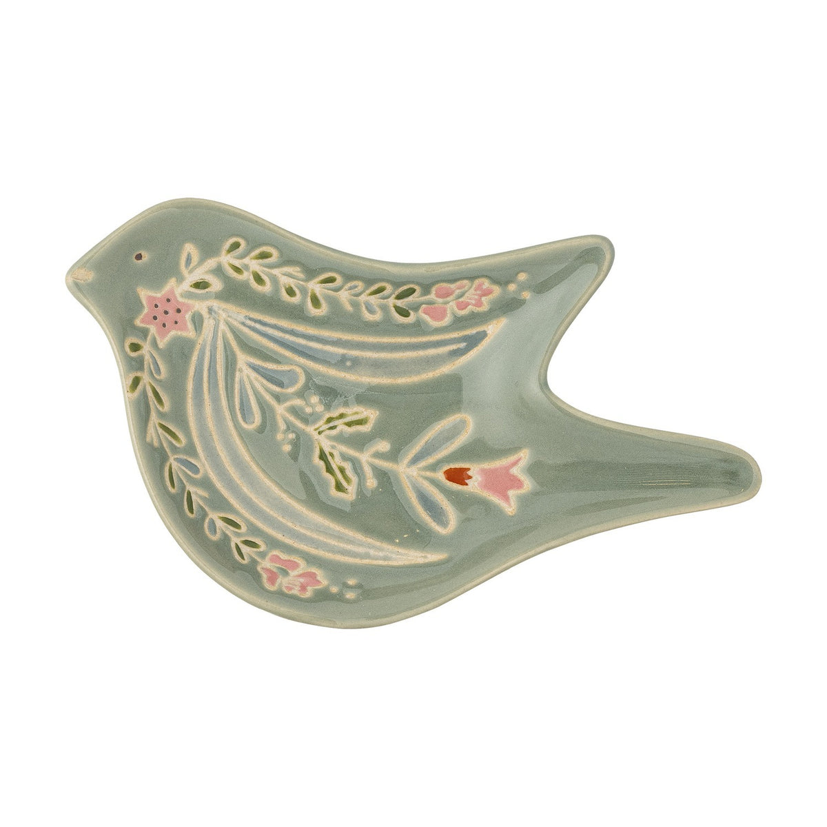 Rosalynde Bird Stoneware Platter - Green