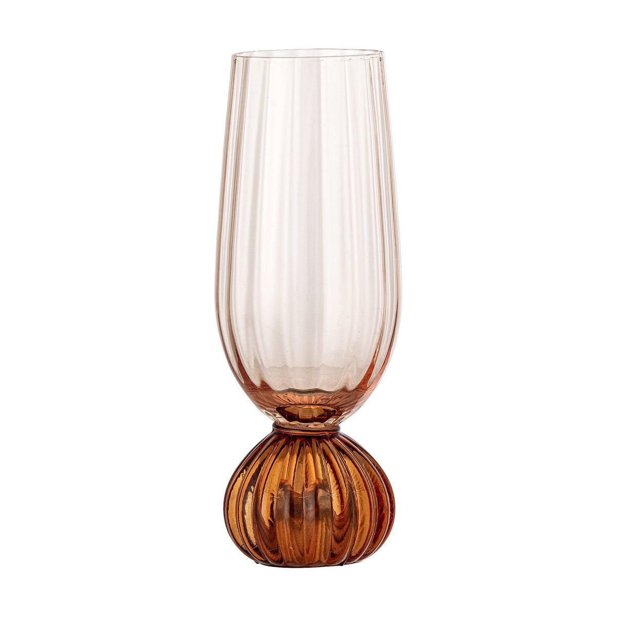 Taurin Ribbed Champagne Glass - Pink